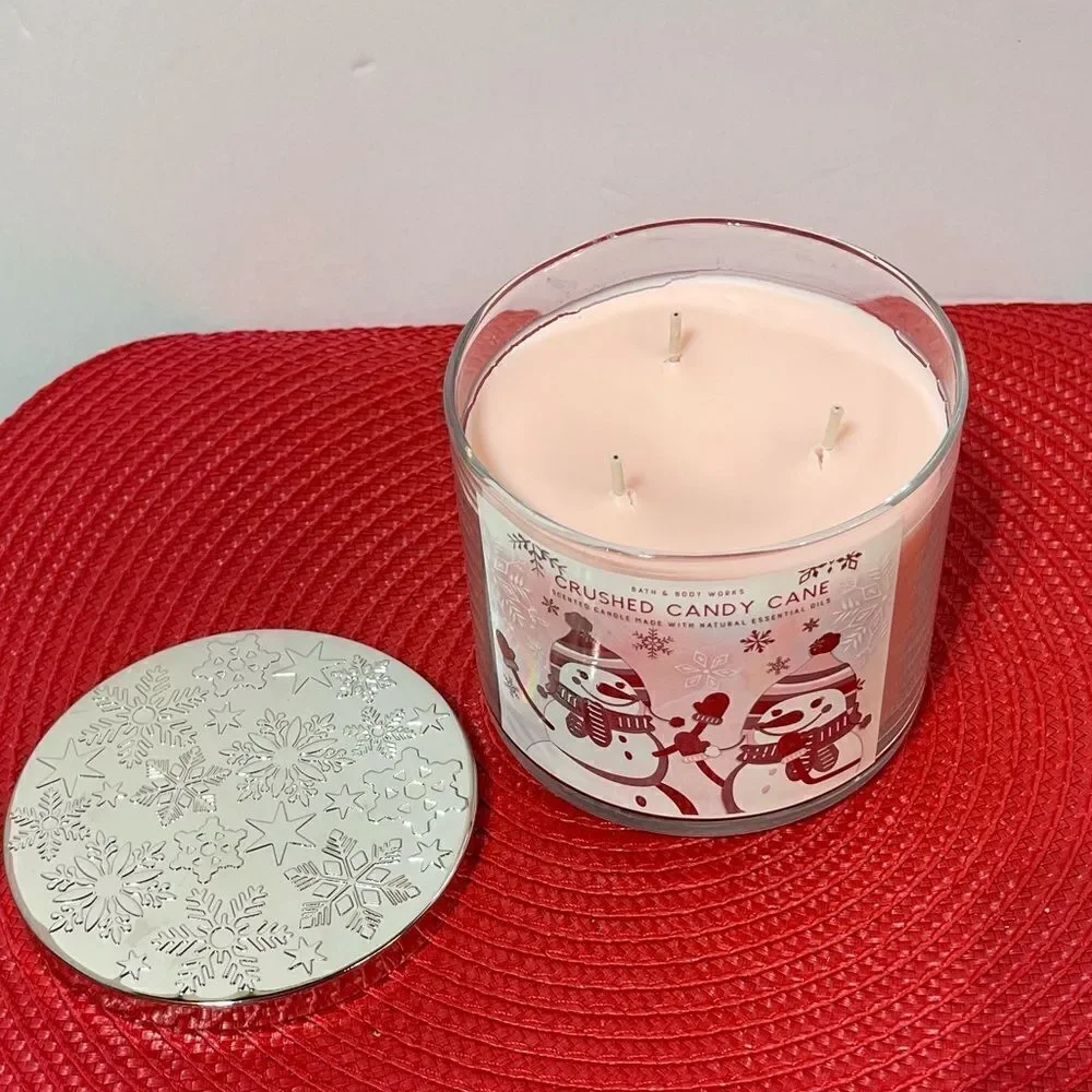 BBW Crushed Candy Cane 3 Wick Candle NWT